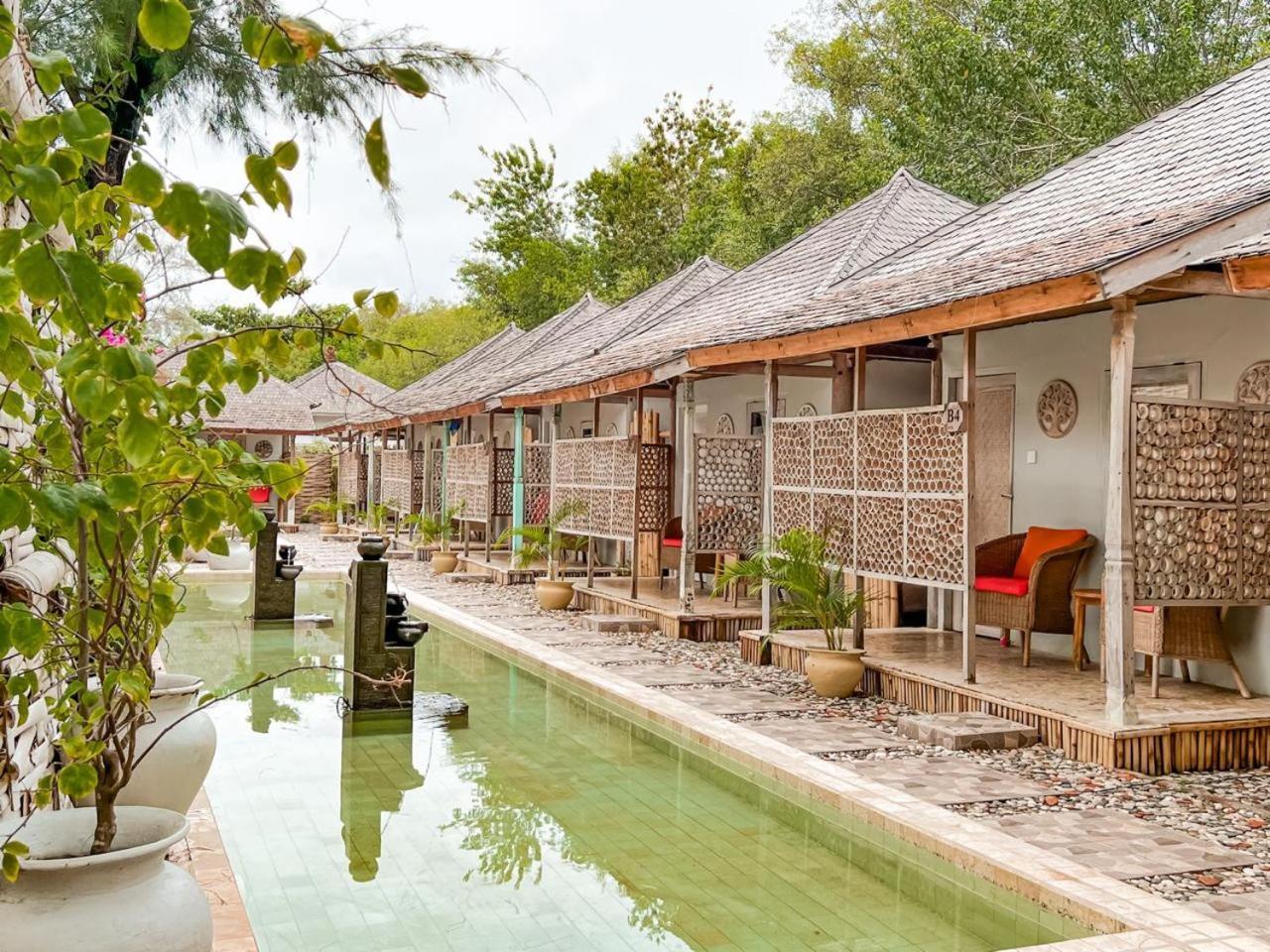 Bungalow Cafe Gili Beachfront Gili Meno Bagian luar foto